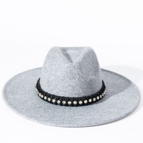 AKIRA Grey Wild Thoughts Bling Crown Western Hat Beyonce Texas Hold Em Medium - Picture 8 of 9